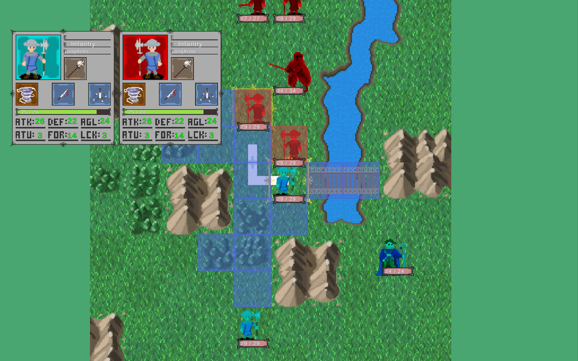 Units about to enter combat